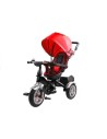 Tricicleta cu pedale pentru copii, cu scaun rotativ si copertina rosie, LeanToys, 7671 produse de calitate pentru copii, baieti 