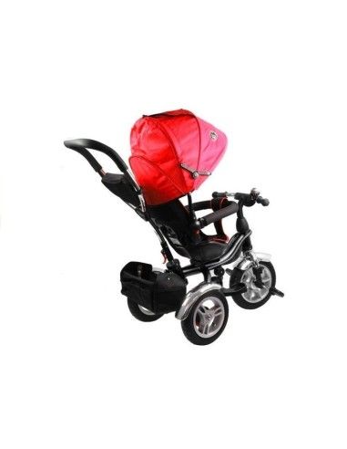 Tricicleta cu pedale pentru copii, cu scaun rotativ si copertina rosie, LeanToys, 7671 produse de calitate pentru copii, baieti 