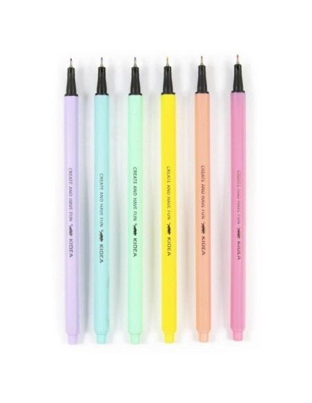 Set de 6 pixuri, Kidea, culori pastelate produse de calitate pentru copii, baieti si fete Kidea 