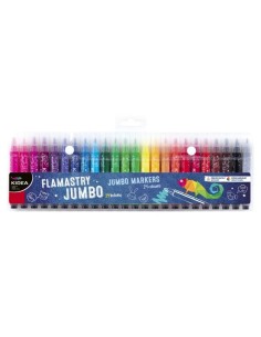 Set de 24 markere, Kidea Jumbo Markers, multicolore produse de calitate pentru copii, baieti si fete Kidea 