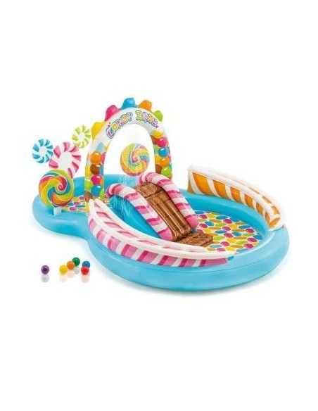 Piscina gonflabila cu tobogan, Intex, Candy Zone, 295 x 191 x 130 cm| Calitate