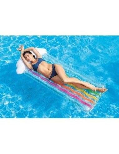 Saltea-Placa gonflabila pentru inot, Intex, 56804, Curcubeu, Multicolor
