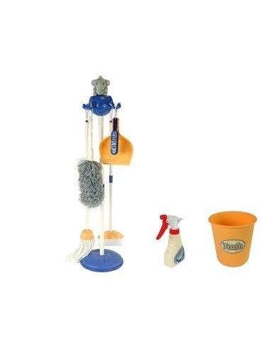 Set curatenie pentru copii, plastic cu accesorii, mop, galeata, LeanTo