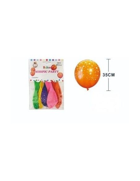 Set 5 bucati de baloane multicolore, Mirific Party, dimensiune 35 cm, RJ1067