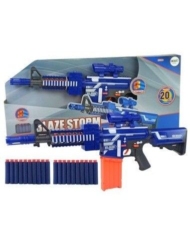 Pusca Mitraliera electrica jucarie, gloante spuma copii LeanToys, 4806