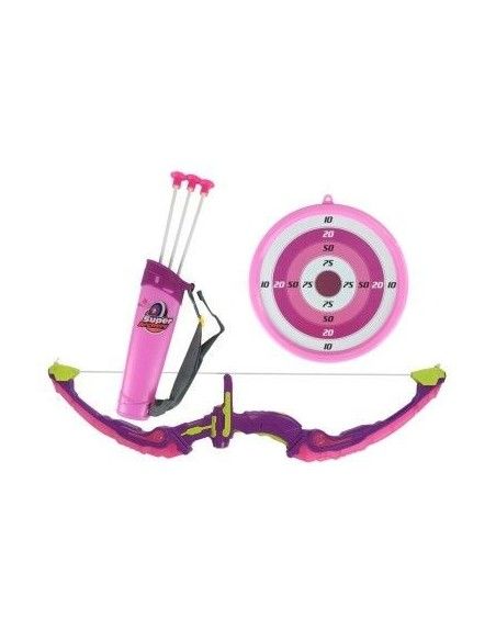 Set de tir cu arc si tinta, roz, pentru fete, LeanToys, 9285