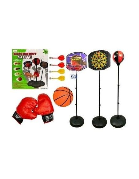 Set jocuri copii, 3 in 1, Baschet, Sageti Darts si Box, LeanToys, 4880