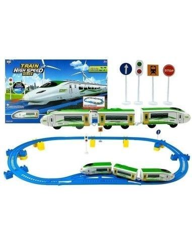 Set circuit tren cu baterii, pentru copii, LeanToys, 515 | Cadou baieti