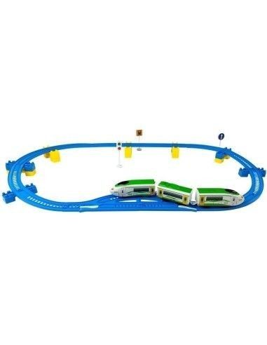 Set circuit tren cu baterii, pentru copii, LeanToys, 515 | Cadou baieti