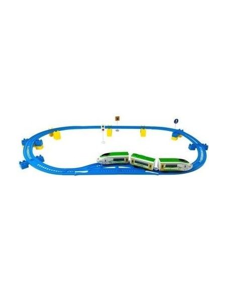 Set circuit tren cu baterii, pentru copii, LeanToys, 515 | Cadou baieti