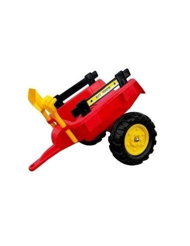 Ofera cadou Tractor excavator rosu Herman remorca pedale copii, LeanTo