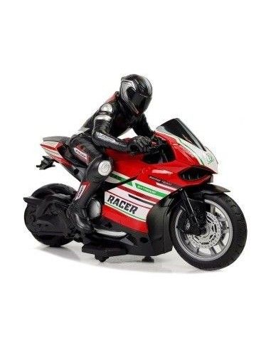 Cadou Motocicleta rosie RC sport, telecomanda 2.4G, LeanToys, 9071