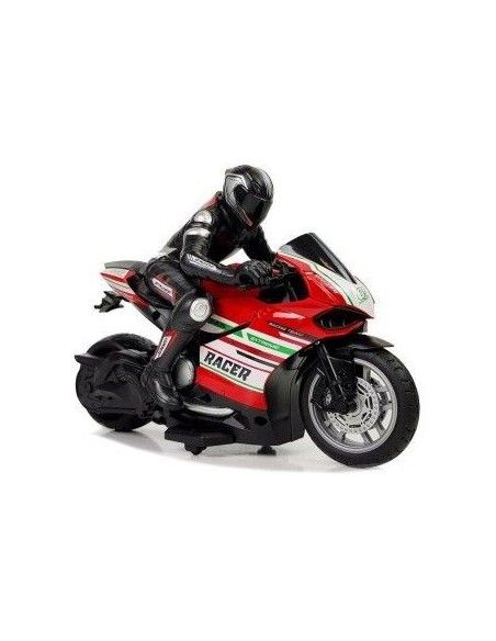 Cadou Motocicleta rosie RC sport, telecomanda 2.4G, LeanToys, 9071