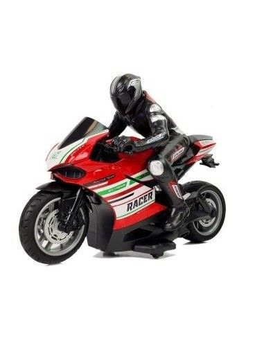 Cadou Motocicleta rosie RC sport, telecomanda 2.4G, LeanToys, 9071