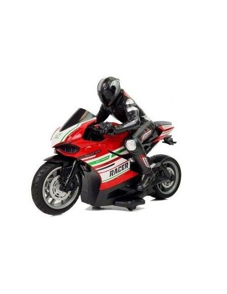 Cadou Motocicleta rosie RC sport, telecomanda 2.4G, LeanToys, 9071