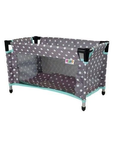 Patut de papusi, culoare gri-turcoaz pentru fetite, Alice, LeanToys