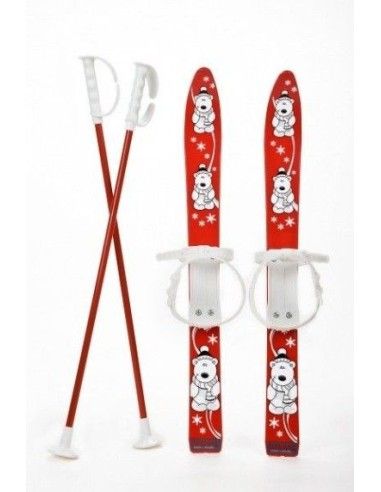 Schiuri mici pentru copii, Marmat, rosu, 70 cm