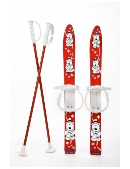 Schiuri mici pentru copii, Marmat, rosu, 70 cm