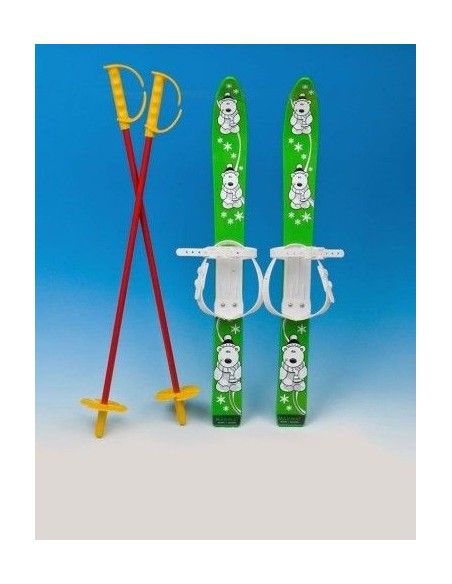 Schiuri mici pentru copii, Marmat, verde, 70 cm