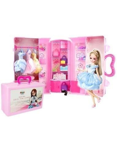Imbraca papusa Lelia, cu dulap si accesorii, LeanToys, 7358 | GimiHome