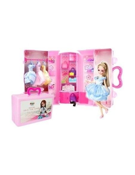 Imbraca papusa Lelia, cu dulap si accesorii, LeanToys, 7358 | GimiHome