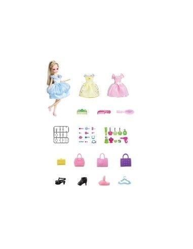 Imbraca papusa Lelia, cu dulap si accesorii, LeanToys, 7358 | GimiHome