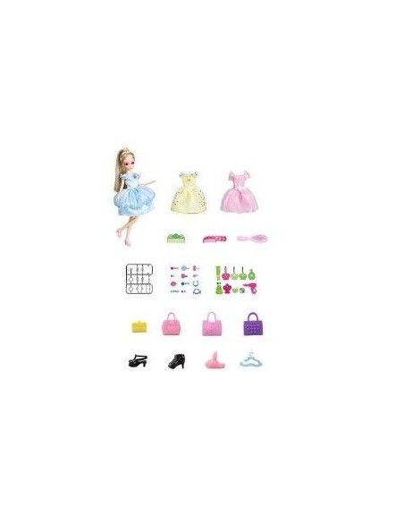 Imbraca papusa Lelia, cu dulap si accesorii, LeanToys, 7358 | GimiHome