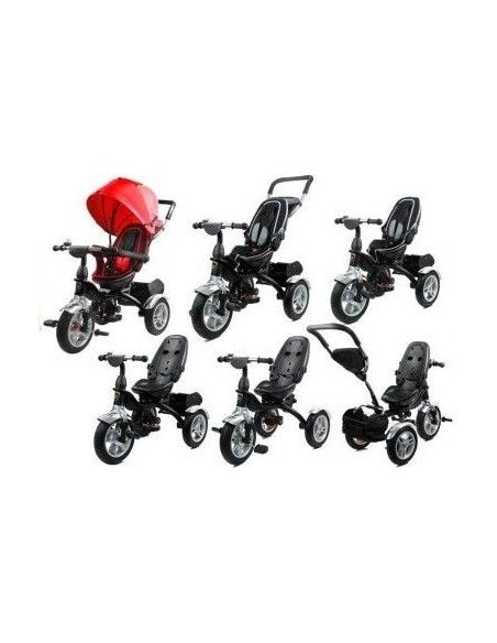 Tricicleta cu pedale copii, scaun rotativ rosie LeanToys, Fete, Baieti
