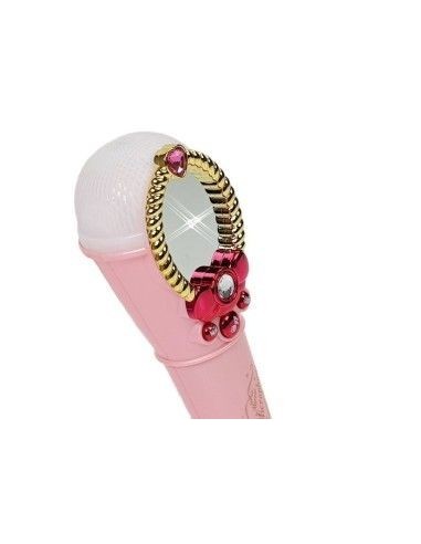 Oglinda magica karaoke roz, cu microfon si USB, fetite, LeanToys, 7815