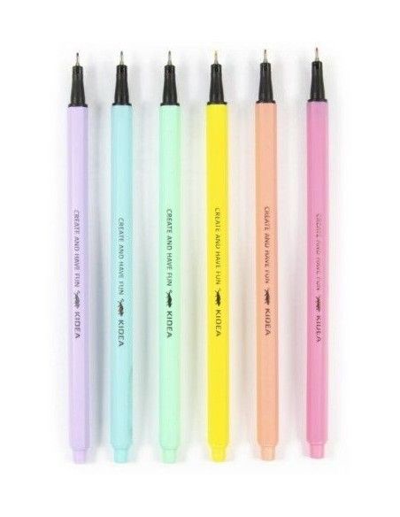 Set de 6 pixuri de calitate pentru copii, Kidea, culori pastelate