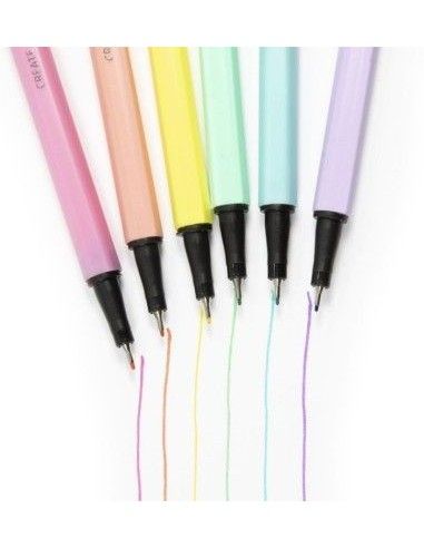 Set de 6 pixuri de calitate pentru copii, Kidea, culori pastelate