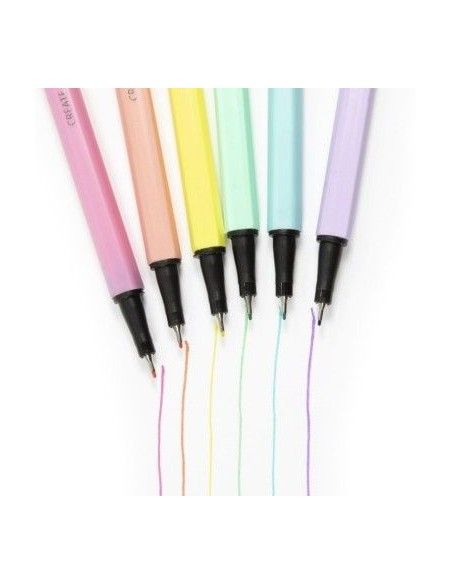 Set de 6 pixuri de calitate pentru copii, Kidea, culori pastelate