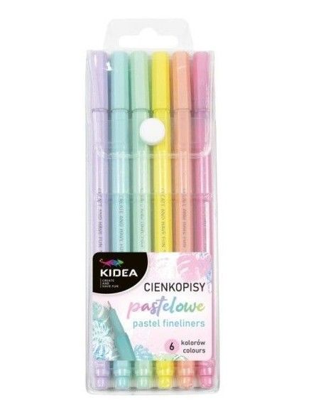 Set de 6 pixuri de calitate pentru copii, Kidea, culori pastelate