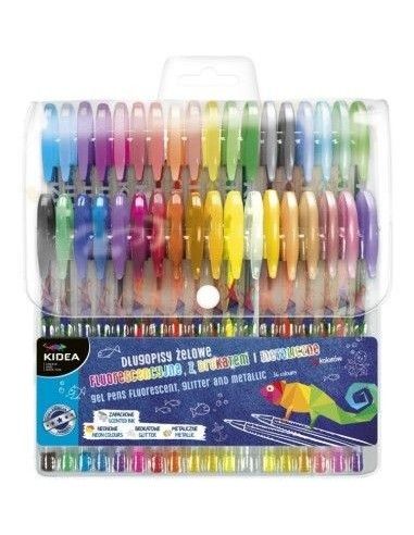 Set de 36 pixuri cu gel, Kidea, multicolore ideale pentru scoala