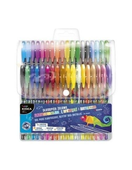Set de 36 pixuri cu gel, Kidea, multicolore ideale pentru scoala
