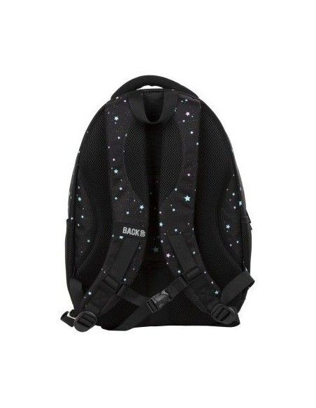 Ghiozdan scolari, BackUP, 4 Compartimente, roz-negru cu stelute fetite