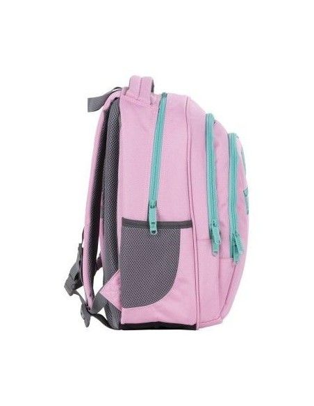 Ghiozdan ergonomic scoala fetite, 3 Compartimente, roz cu turcoaz