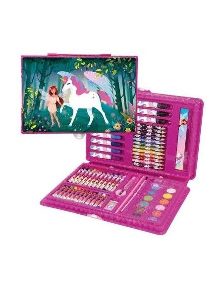 Set desenat fetite, 71 de piese, Unicorn si Zana creioane carioci