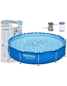 Piscina family gigant cu cadru metalic, Bestway 56681 pompa 6473 litri 2