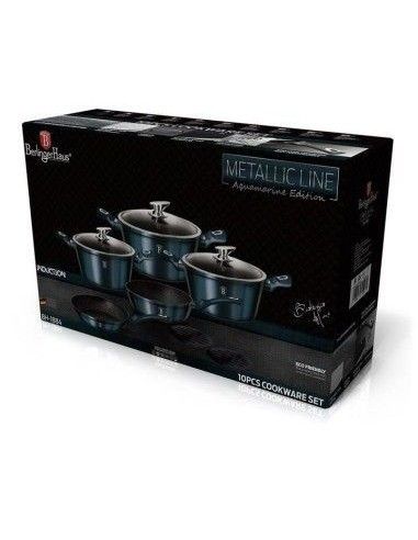 Set oale, cratite si tigai marmorate, 15 piese, din aluminiu forjat, METALLIC LINE Aquamarine Edition, Berlinger Haus, B