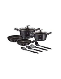 Set oale si tigai marmorate, 10 piese, Carbon Pro BerlingerHaus BH6917