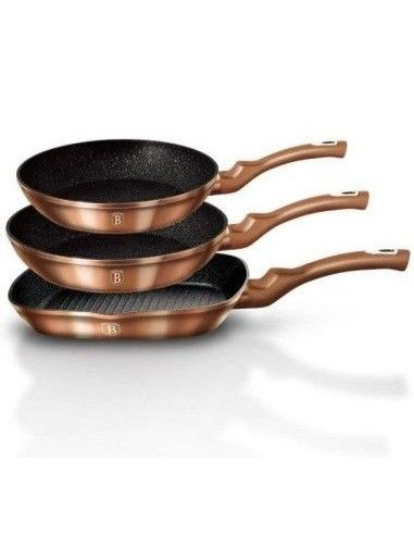 Set de tigai marmorate, 3 piese, , Rose Gold, Berlinger Haus, BH 1279