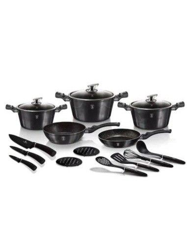 Set oale, cratite si tigai marmorate 17 piese Carbon Pro BerlingerHaus