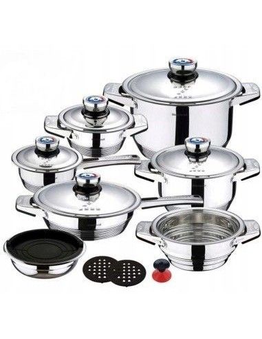 Set oale, cratite si tigai inox lux, 17 piese, Model Home, MO-8000