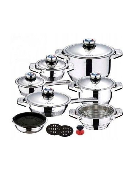 Set oale, cratite si tigai inox lux, 17 piese, Model Home, MO-8000