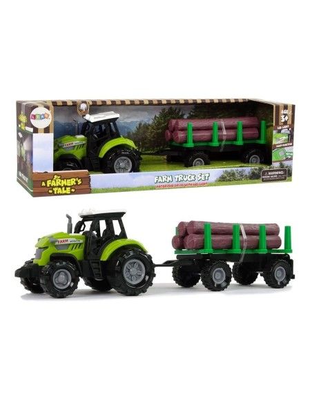 Tractor cu remorca de lemne,  jucarie cu sunete pentru copii, viata la ferma, 11113