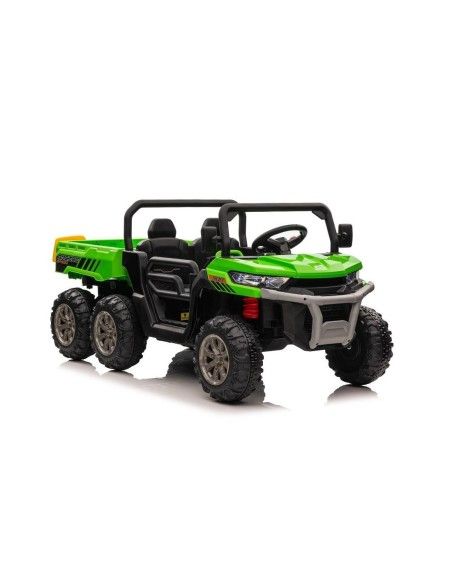 Masina pentru copii cu bascula electrica verde, 2 motoare, 3 viteze, greutate maxima admisa 50 kg