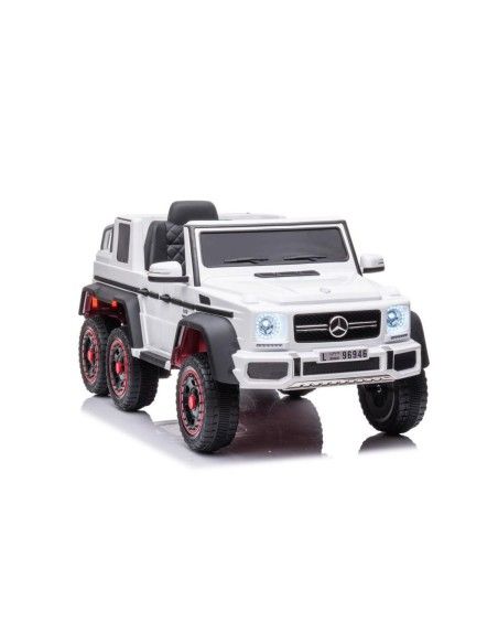 Masinuta electrica pentru copii, Mercedes G63 alb, cu telecomanda, 6 motoare, 9813