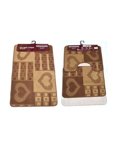 Set de 3 covorase de baie mari, Nova Home, maro, 50x80 cm