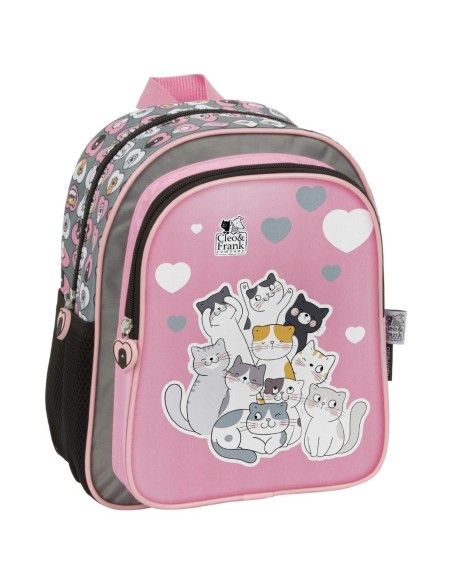 Ghiozdan ergonomic de fetite pentru gradinita, Derform, 2 compartimente, model Pisicute PL11CF39